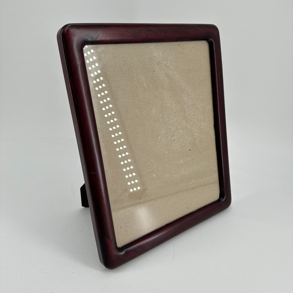 Vintage Mahogany Finish Wood 8x10 Picture Frame Rounded Edge Tabletop Wall Mount
